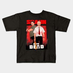 Shaun and Ed ready to kill zombies Kids T-Shirt